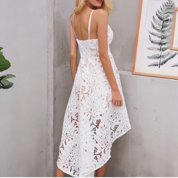 SHEIN White Lace High Low Dress - Picture 2 of 8